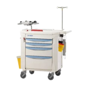 Chariot de soin d'urgence avec 4 tiroirs