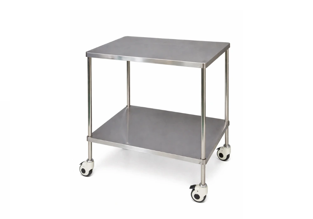 Chariot à instruments à 2 plateaux