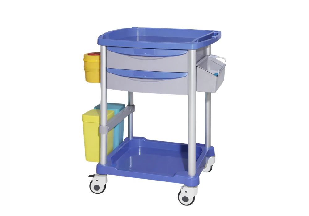 Chariot à 2 plateaux & 2 tiroirs en ABS