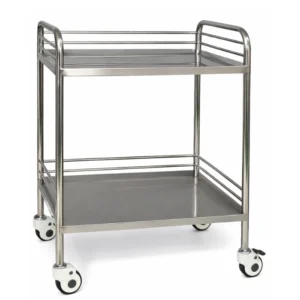 Chariot à instruments à 2 plateaux inox 304