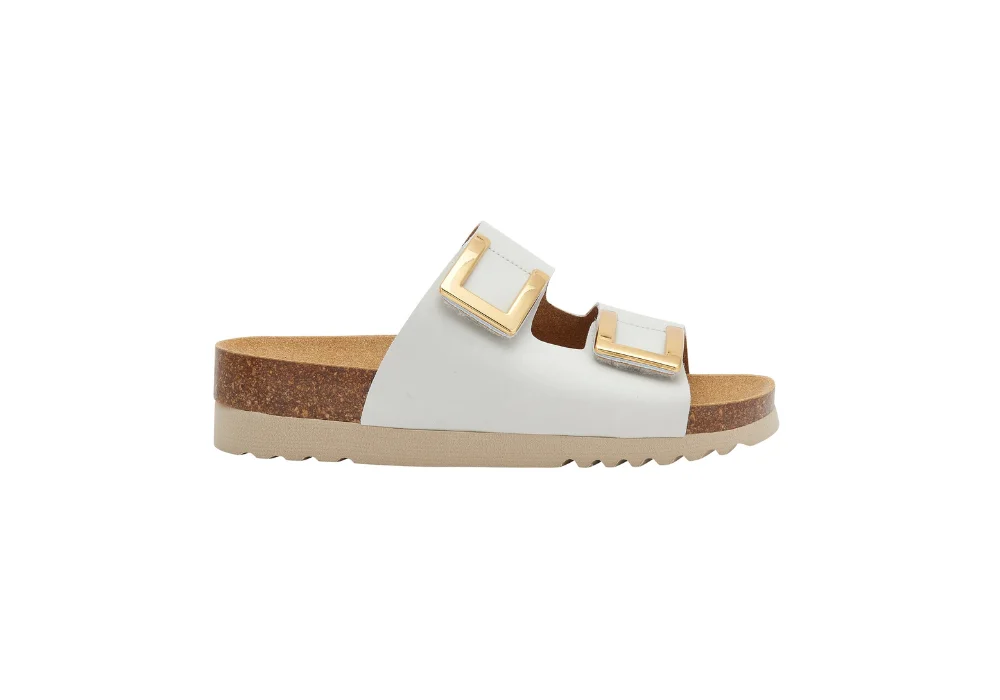 Sandales Monterey 2 Straps en cuir blanc