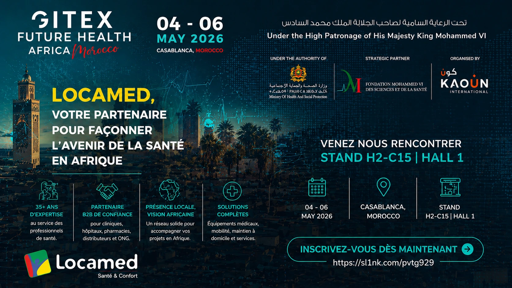 Locamed GITEX Future Health Africa 2026 Casablanca partenaire matériel médical Afrique
