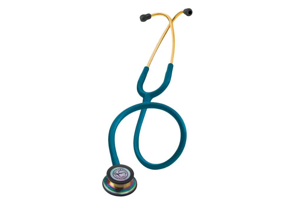 Stéthoscope 3M™ Littmann® Classic III Bleu Caraïbes avec pavillon arc-en-ciel